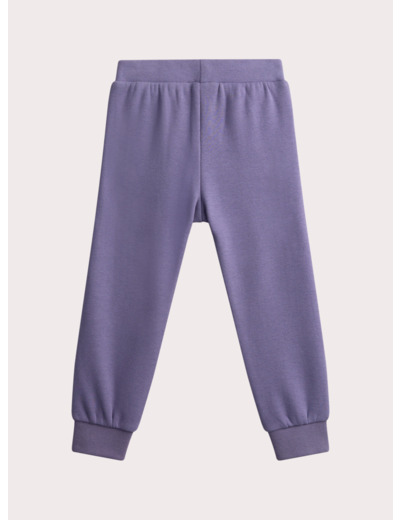 Pantalon chaud violet broderies fleuries pour fille