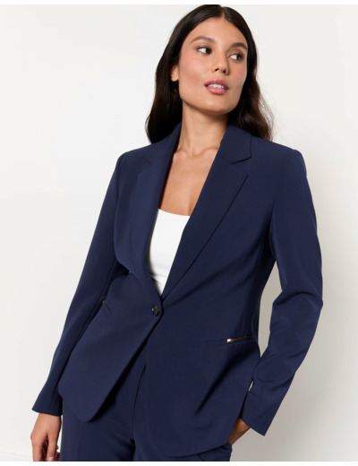 Veste mi-longue unie MARINE Femme