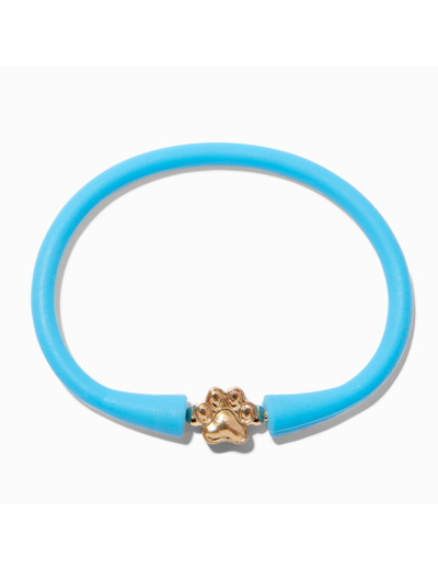 Bracelet en silicone patte de chien bleu clair