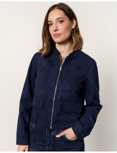 Veste courte unie MARINE Femme