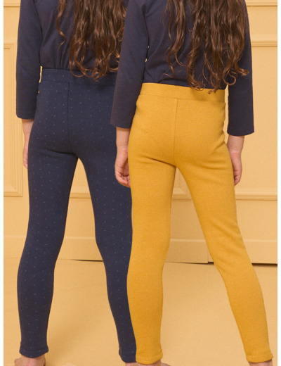 Lot de 2 leggings jaune et marine