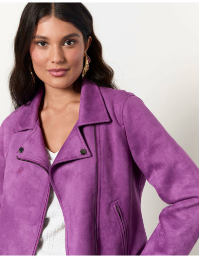 Veste mi-longue unie VIOLET Femme