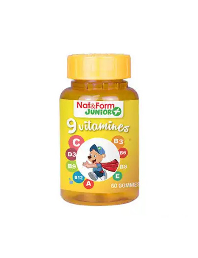 Nat&form Junior Ours+ 9 Vitamines 60 Oursons