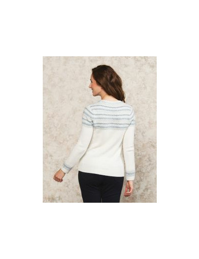 Pull Jacquard blanc