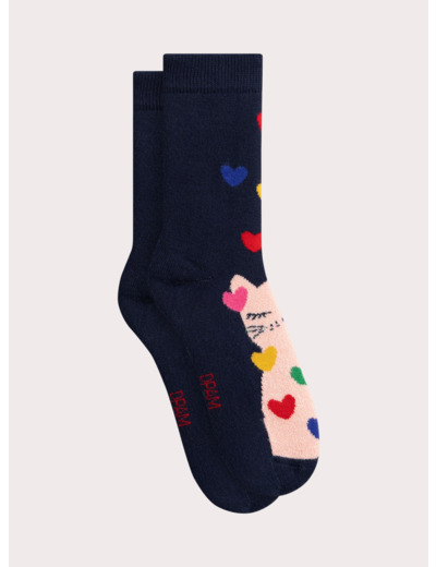 Chaussettes chaudes animation chat pour fille