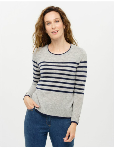 Pull rayé laine cachemire