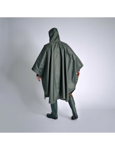 PONCHO DE PLUIE LONG IMPERMEABLE 500 VERT