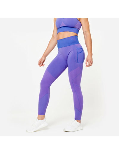 Legging seamless femme - bleu et rose