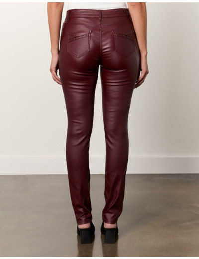 Pantalon long slim uni BORDEAUX Femme