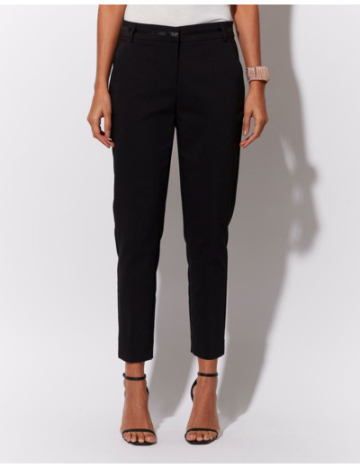 Pantalon 7/8 cigarette uni NOIR Femme