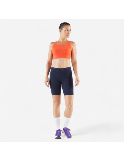 Short cycliste running femme - kiprun run 900 light bleu marine