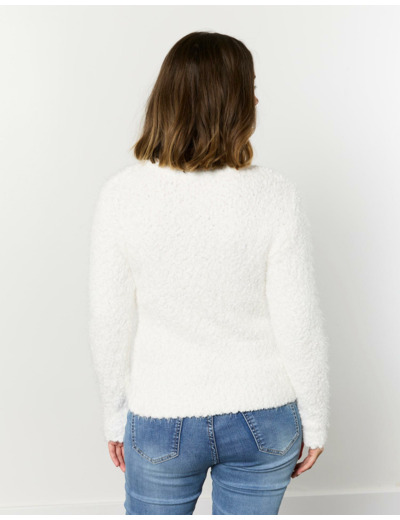 Pull épais uni BLANC Femme