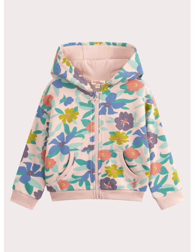 Haut de jogging rose imprimé fleuri pour fille