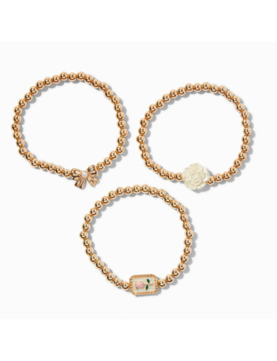 Gold-tone Uptown Stretch Bracelets - 3 Pack