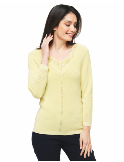 Pull jaune irisé