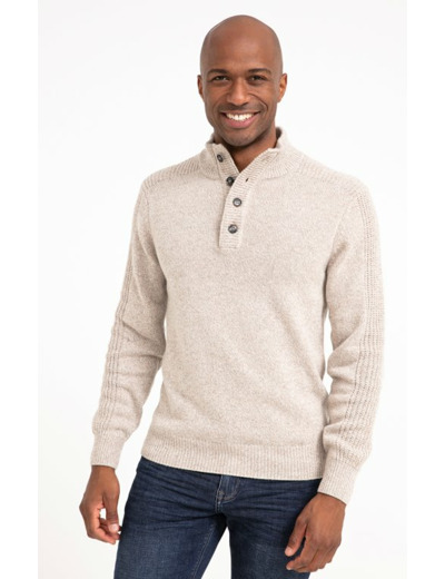 Pull Col Montant Boutonné