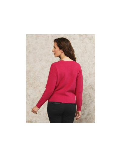 Pull mélange laine fushia