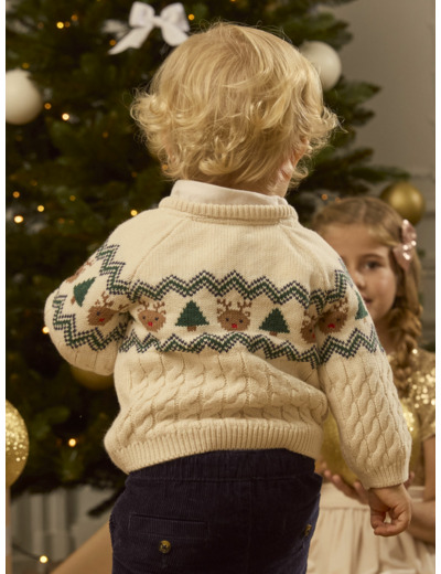 Pull torsadé et jacquard Noël