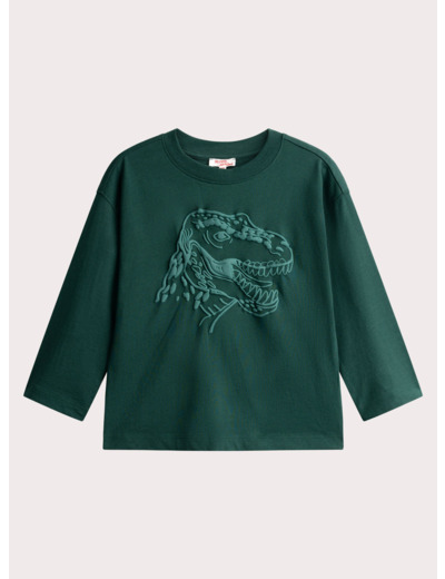 T-shirt vert pin animation dino pour garçon