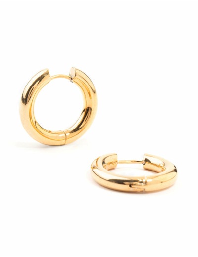 Waterproof Gold Plated Stainless Steel Thick Clicker Hoop Earrings 22 MM