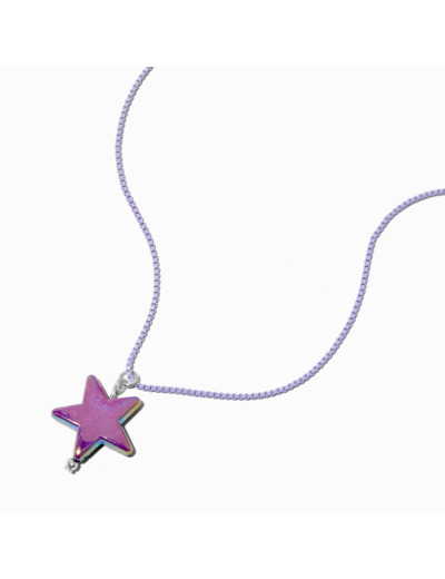 Collier à pendentif étoile violet