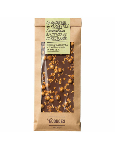 Écorce chocolat au lait et noisettes caramélisées 135g