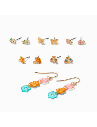 Lot de boucles d’oreilles variées printemps - Lot de 6