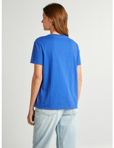 T-shirt en jersey manches courtes - bleu