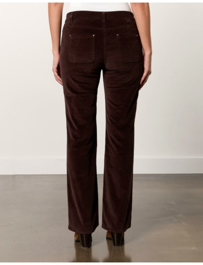 Pantalon long droit uni MARRON Femme