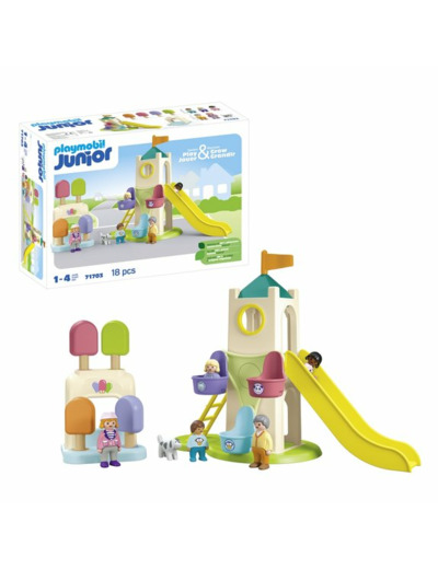 Aire de jeu avec toboggan géant Playmobil Junior 71703