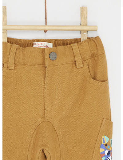 Pantalon uni ambre jaune pour bébé garçon