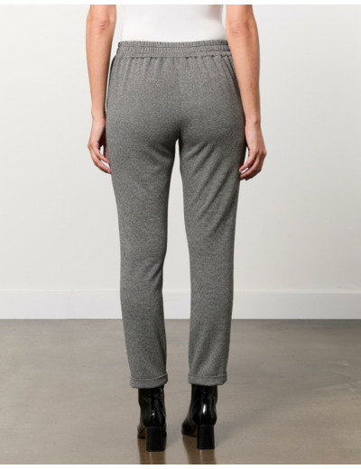 Pantalon 7/8 fuselé pied de puce ANTHRACITE Femme