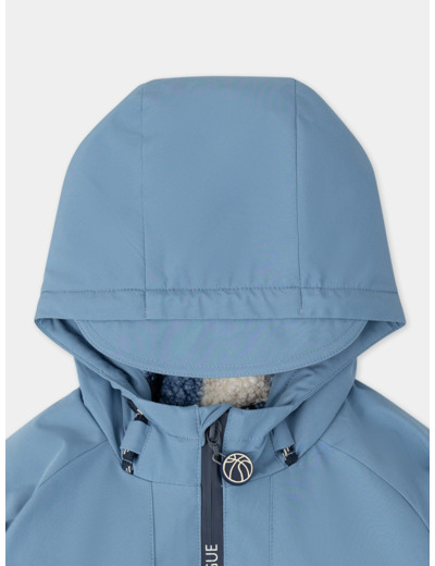 Parka Bleue à capuche mi-saison