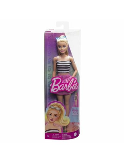 Barbie - poupée fashsionista avec top rayé