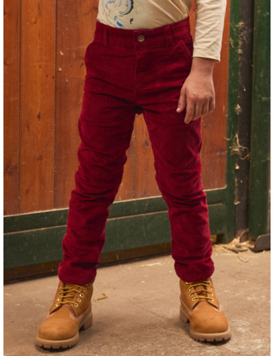 Pantalon en velours rouge