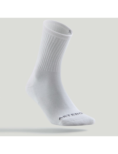 CHAUSSETTES DE SPORT HAUTES RS 100 BLANCHE LOT DE 3