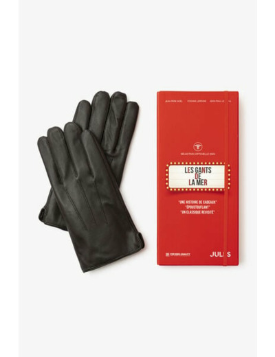 Coffret gants tactiles en cuir - Marron