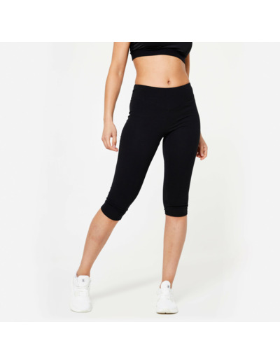 Corsaire de fitness slim femme, noir ultra