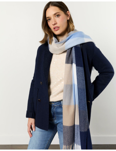 Manteau mi-long uni MARINE Femme