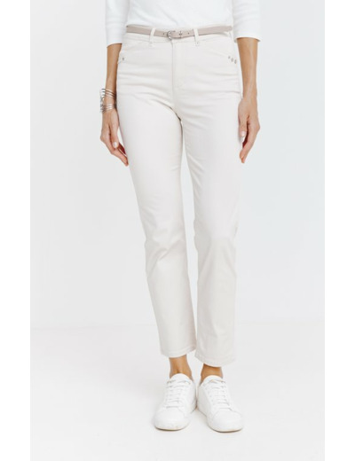 Pantalon 7/8 Forme Chino Avec Ceinture