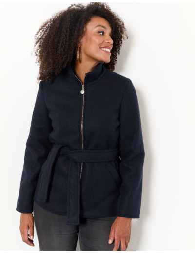 Manteau court uni MARINE Femme