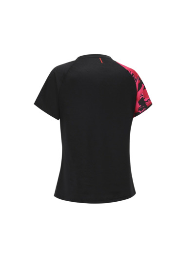 T-Shirt de Badminton Femme Lite 560 - Noir/Fluo