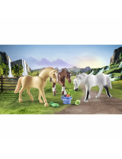 3 chevaux Morgan, Quarter et Shagya Playmobil Horses of Waterfall 71356