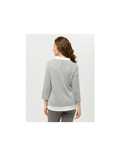 Pull chemisier 2en1 gris