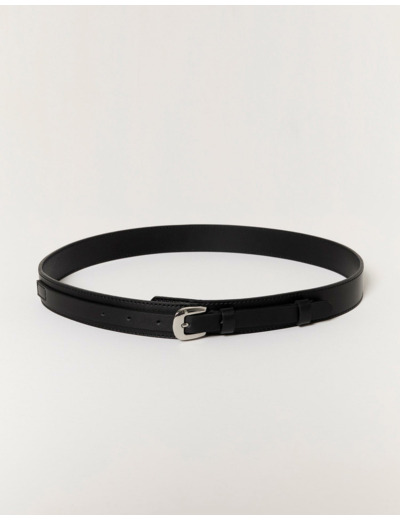 Ceinture moyenne 3-5 cm unie NOIR Femme