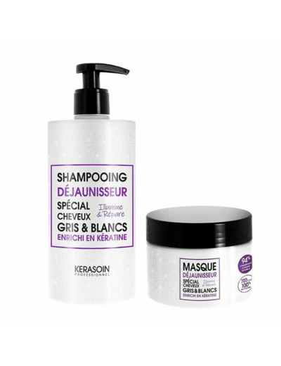 Rituel cheveux gris et blancs shampooing et masque