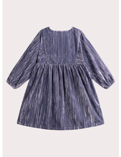 Robe violette en velours avec broderies pour fille