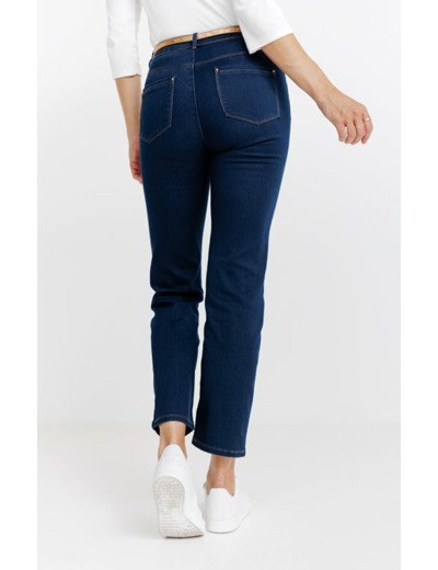 Pantalon 7/8 Satin Denim Brut Ceinture