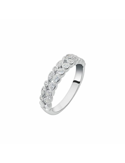 Bague CLEOR en Argent 925/1000 Blanc et Oxyde