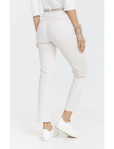 Pantalon 7/8 Forme Chino Avec Ceinture